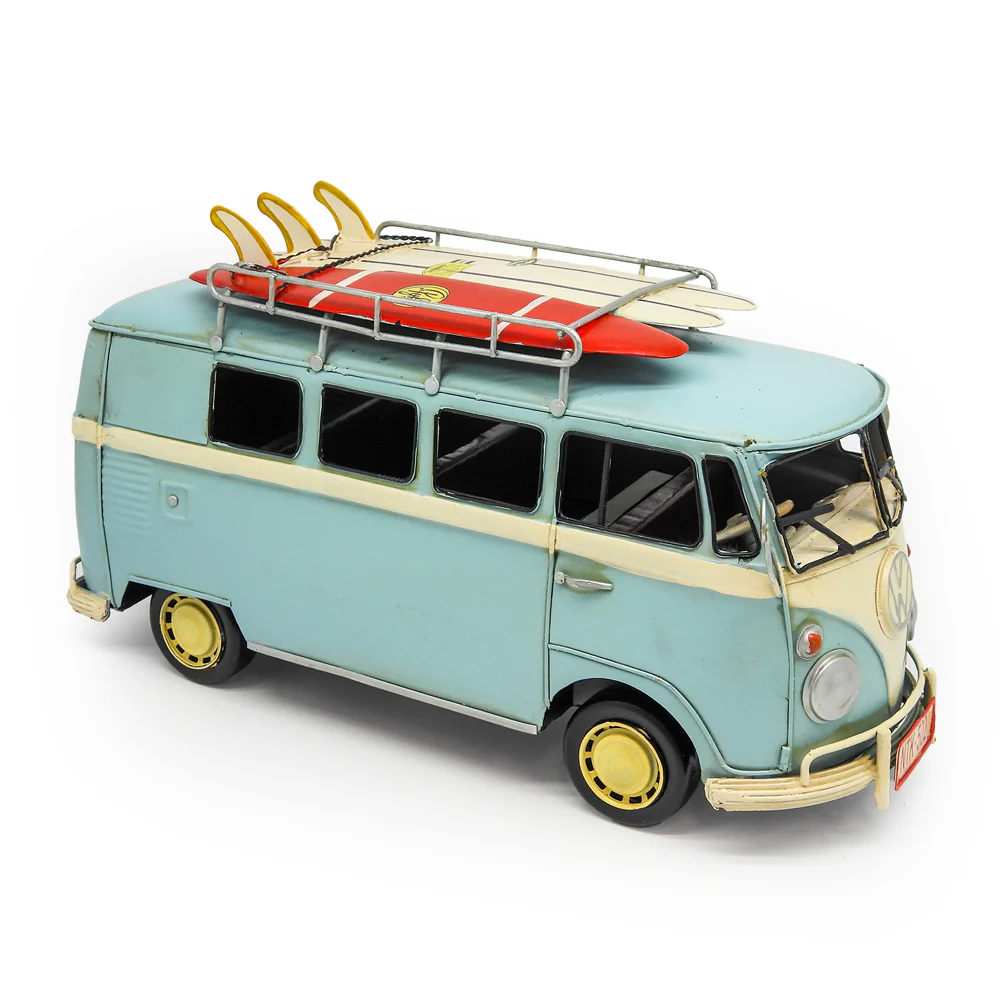 Boyle Metal Ornament Home Decor Collectible Kombi Van 32x12.5x17cm (Blue) - Image 2