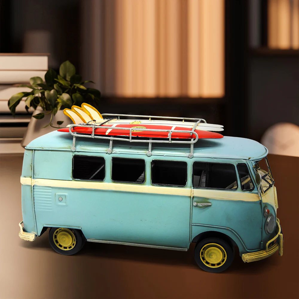 Boyle Metal Ornament Home Decor Collectible Kombi Van 32x12.5x17cm (Blue) - Image 7