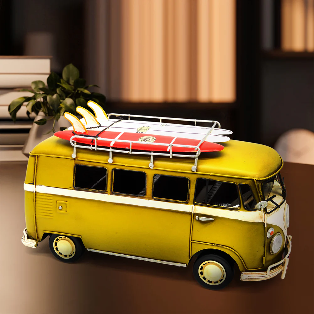 Boyle Metal Ornament Home Decor Collectible Kombi Van 32x12.5x17cm (Yellow) - Image 7