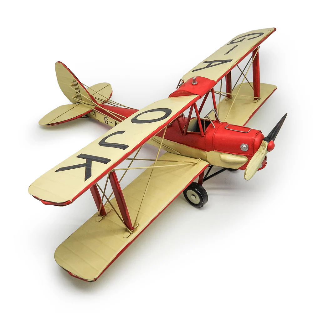 Boyle Metal Ornament Home Decor Collectible Tiger Moth Plane 50x48x18.5cm (Red/White) - Image 2