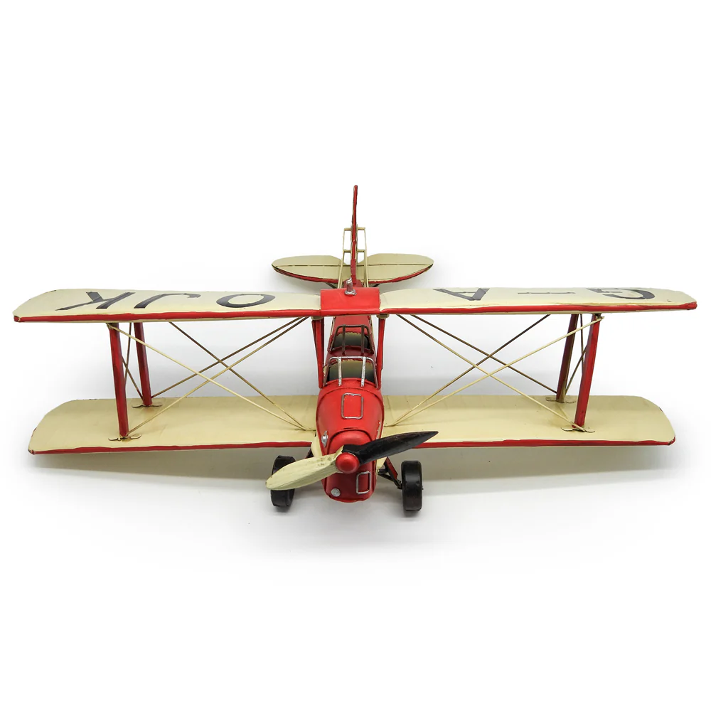 Boyle Metal Ornament Home Decor Collectible Tiger Moth Plane 50x48x18.5cm (Red/White) - Image 4