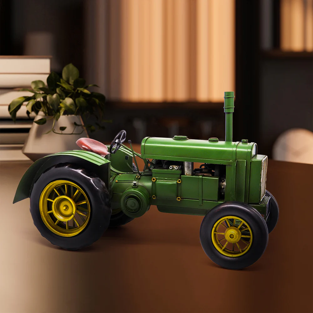 Boyle Metal Ornament Home Decor Collectible Tractor 38x18x18cm (Green/Gold) - Image 7