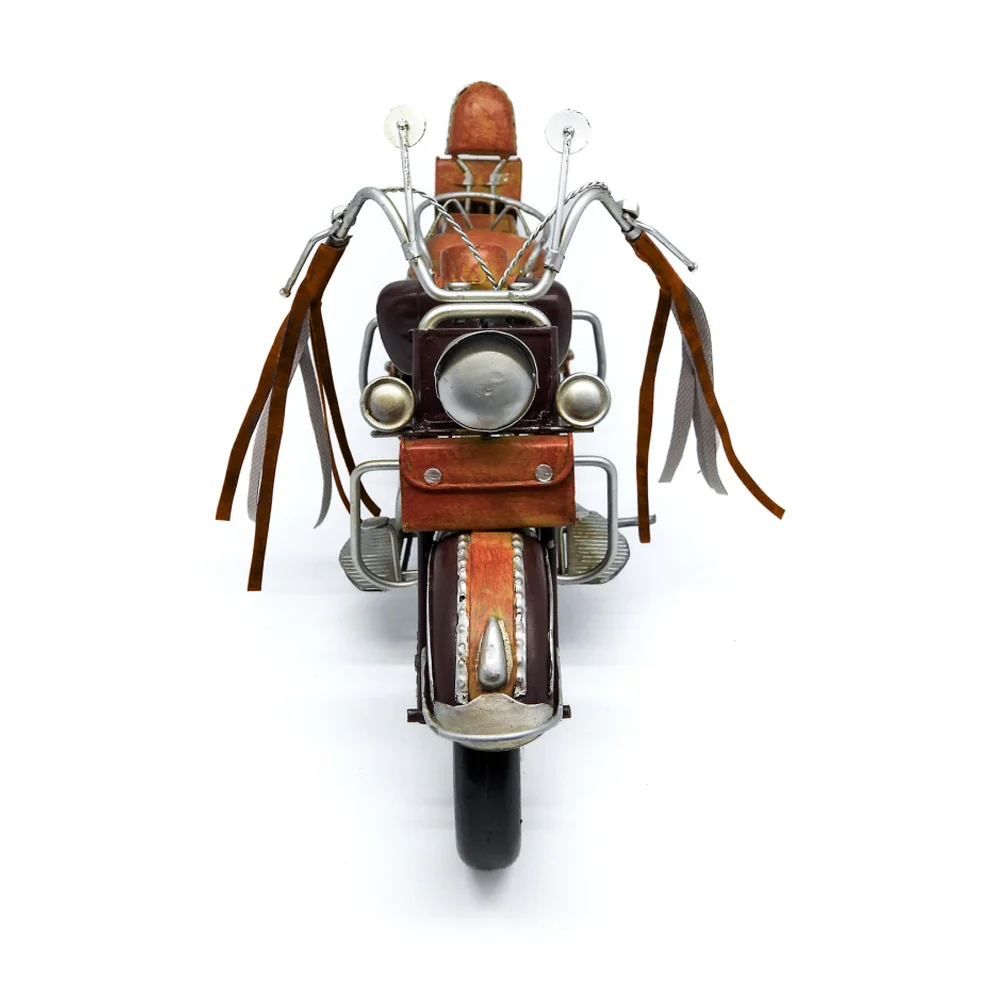 Boyle Metal Ornament Home Decor Indian Motorbike with Leatherette Handles 36cm - Image 3