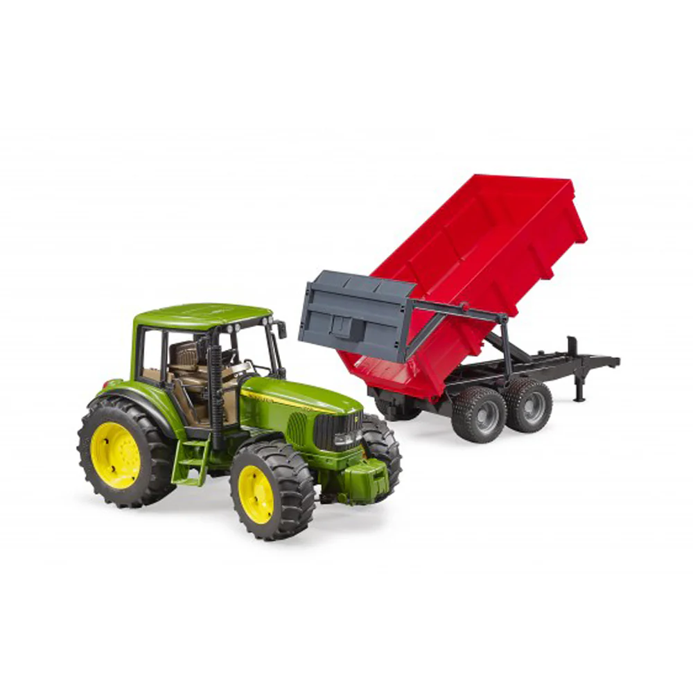 Bruder Licensed 1:16 Scale John Deere 6920 with Tipping Trailer Model Red - Image 2
