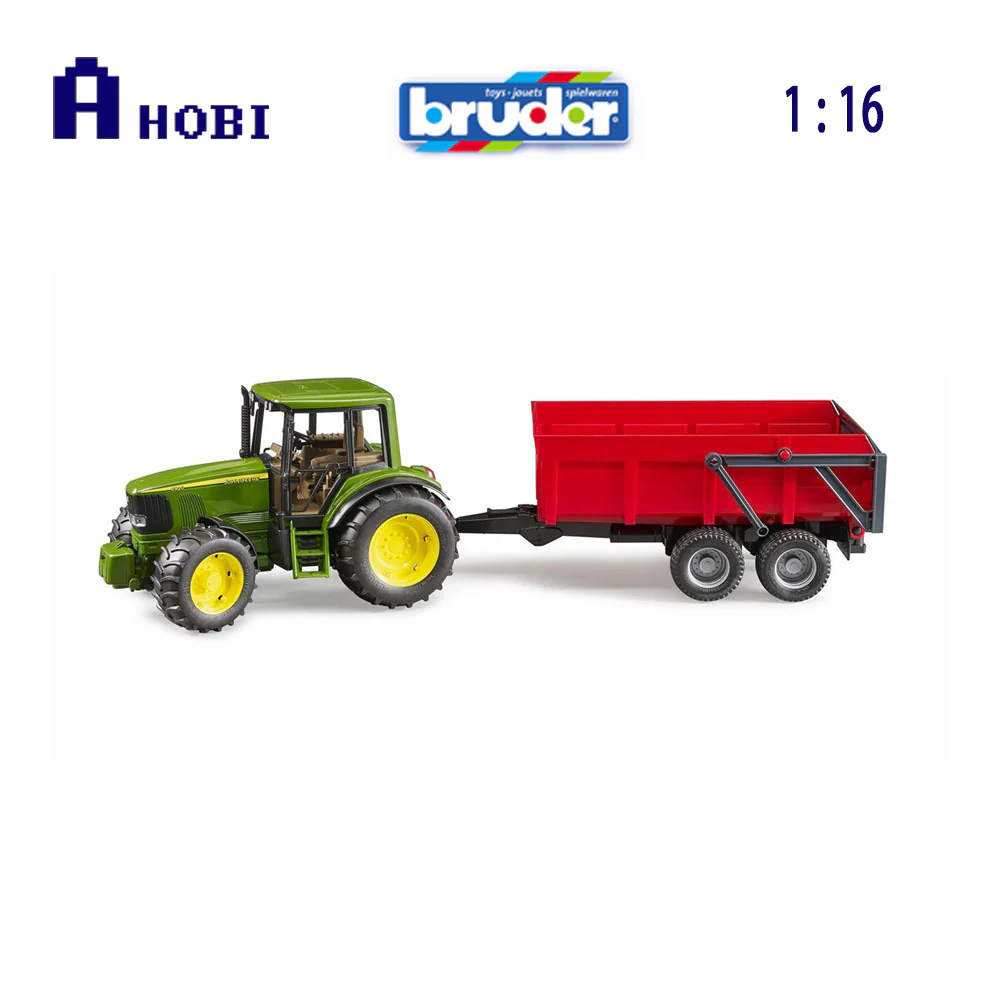 Bruder Licensed 1:16 Scale John Deere 6920 with Tipping Trailer Model Red - Image 3
