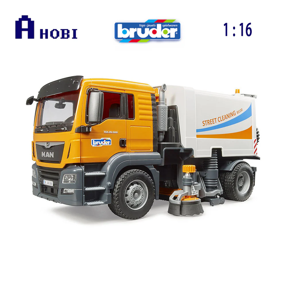 Bruder Licensed 1:16 Scale MAN TGS Street Sweeper Truck Model With 2 Rotating Round Brushes - Image 3