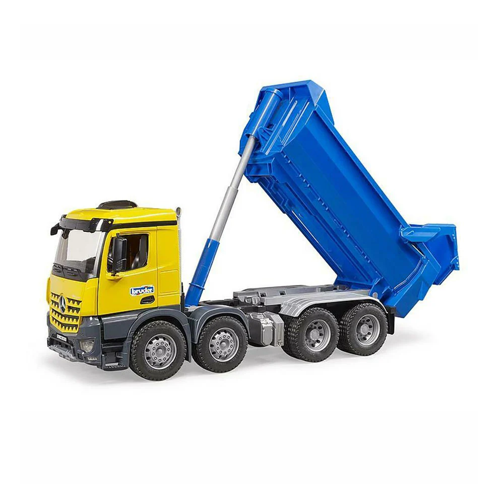 Bruder Licensed 1:16 Scale MB Arocs Half Pipe Dump Truck Model Toy With Opening Rear Door - Image 2