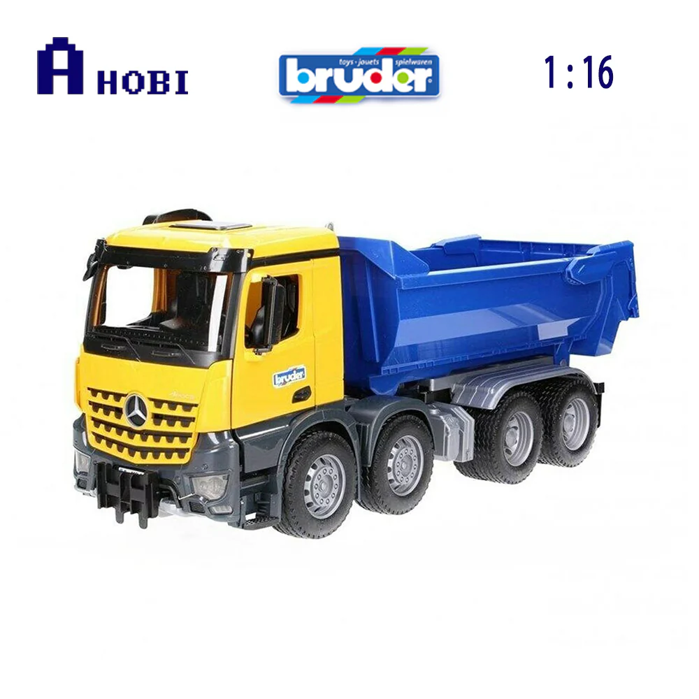 Bruder Licensed 1:16 Scale MB Arocs Half Pipe Dump Truck Model Toy With Opening Rear Door - Image 3