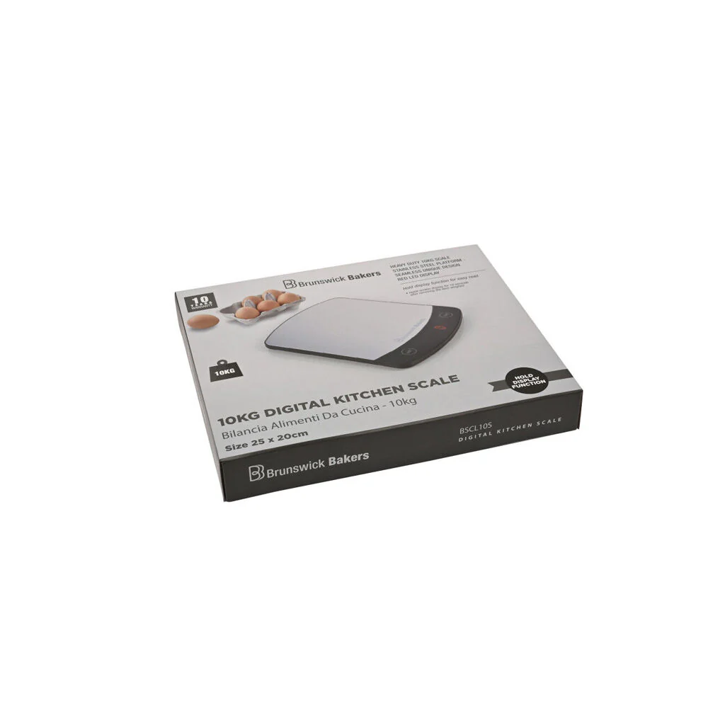 Brunswick Bakers 10kg Stainless Steel Kitchen Scale Flour Weighing 25x20cm - Image 2