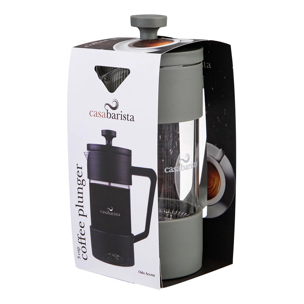 Casabarista Oslo Accent Stainless Steel Coffee Plunger 3 Cup 350ml Eucalypt - Image 2