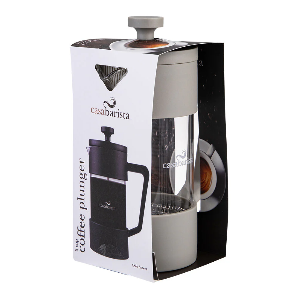 Casabarista Oslo Accent Stainless Steel Coffee Plunger 3 Cup 350ml Taupe - Image 2