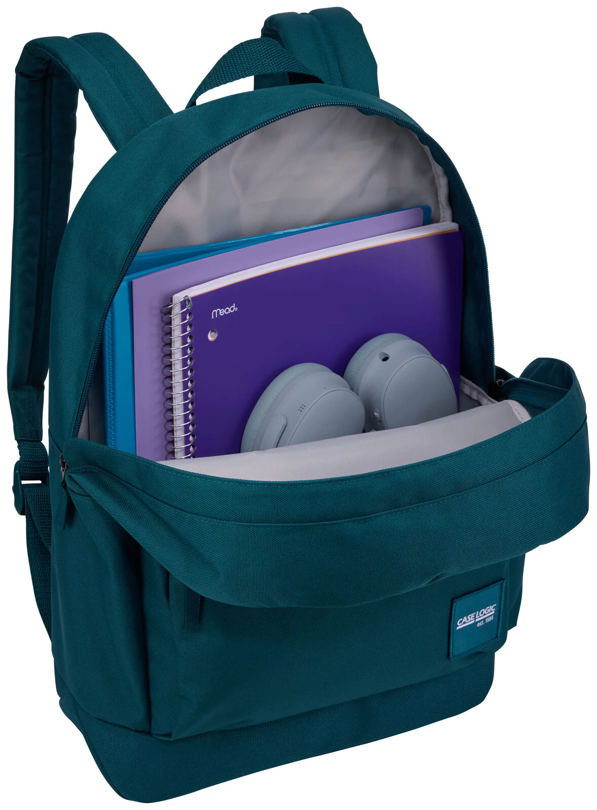 Case Logic 26L Alto Recycled Backpack Bag with Free Pencil Case in Teal - Image 4