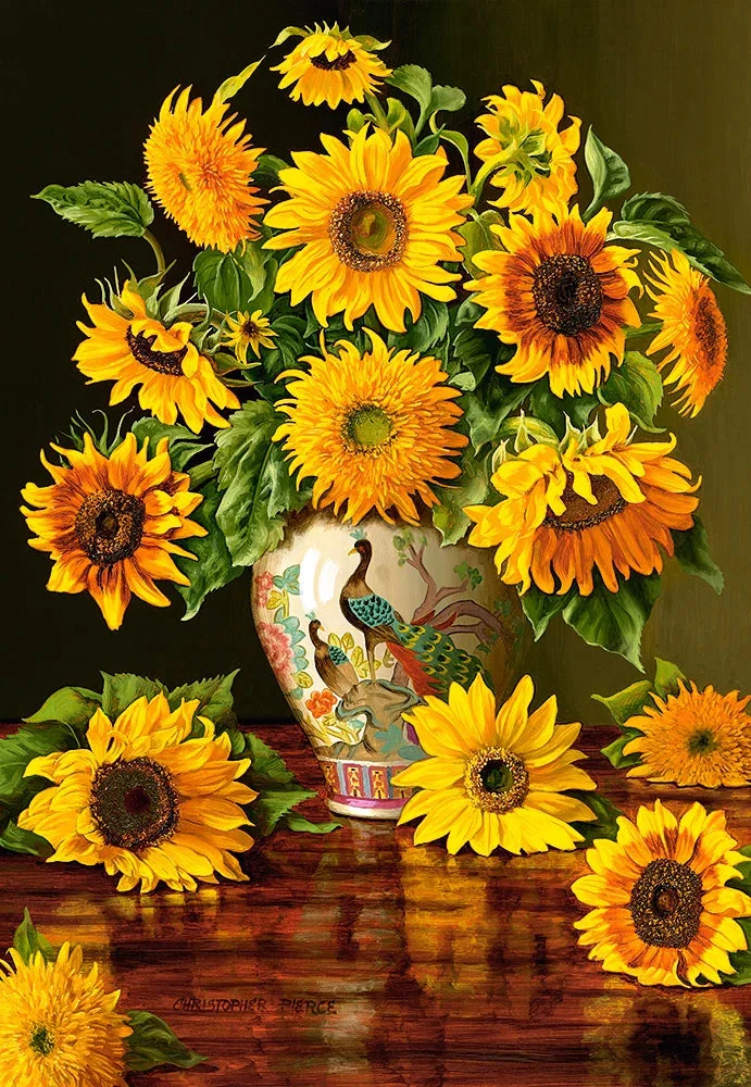 Castorland 1000-Pieces Sunflowers In A Peacock Vase Puzzle - Image 2
