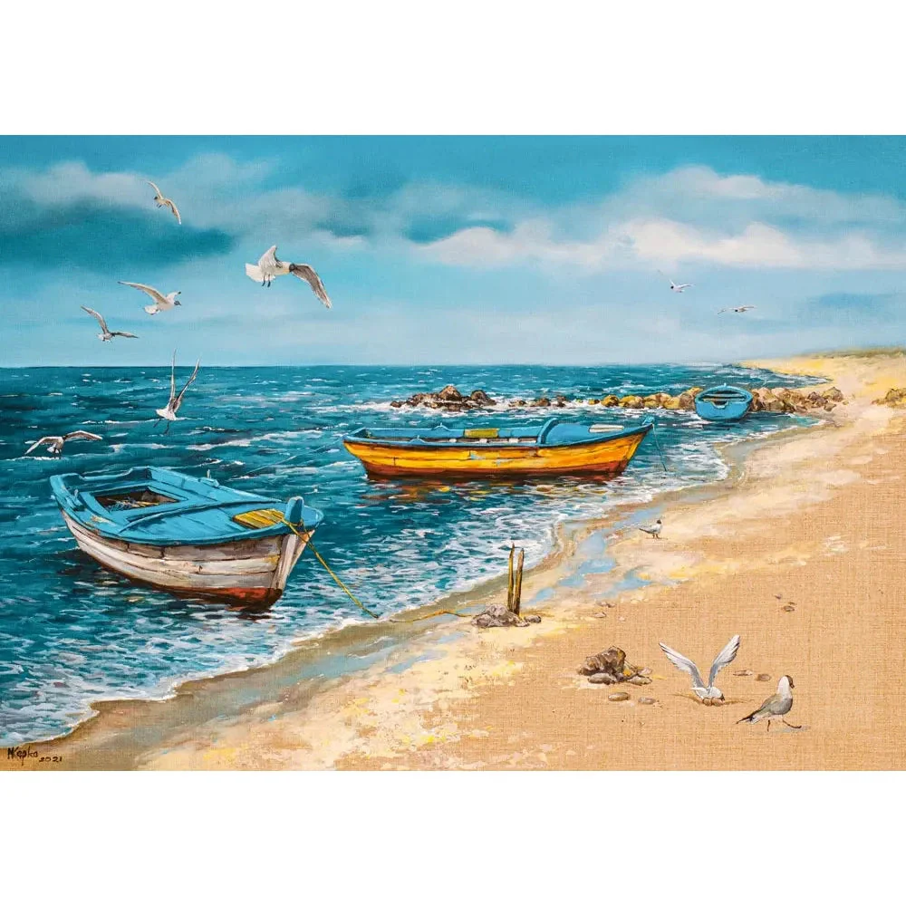 Castorland 500-Pieces Morning At The Seaside Puzzle - Image 2