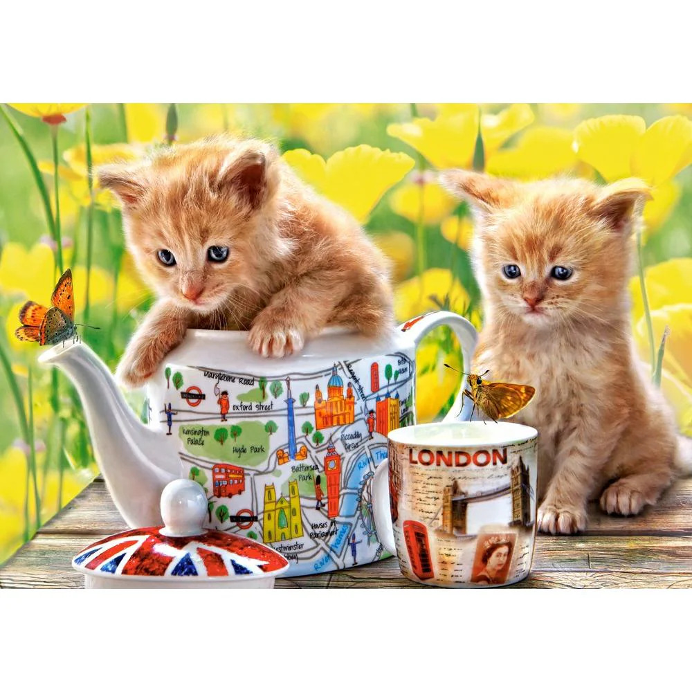 Castorland 500-Pieces Tea Time (Kittens) Puzzle - Image 2