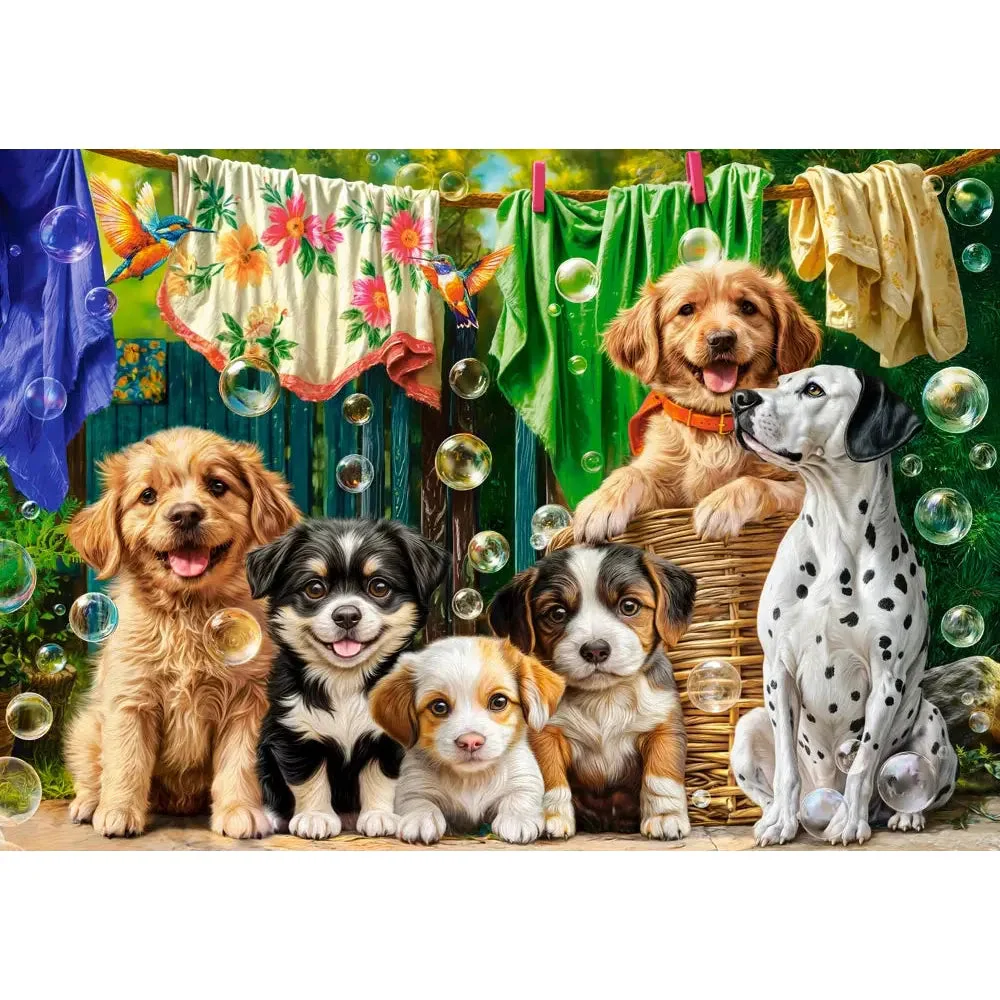 Castorland 500pc Puppies, Laundry and Bird Antics Puzzle - Image 2