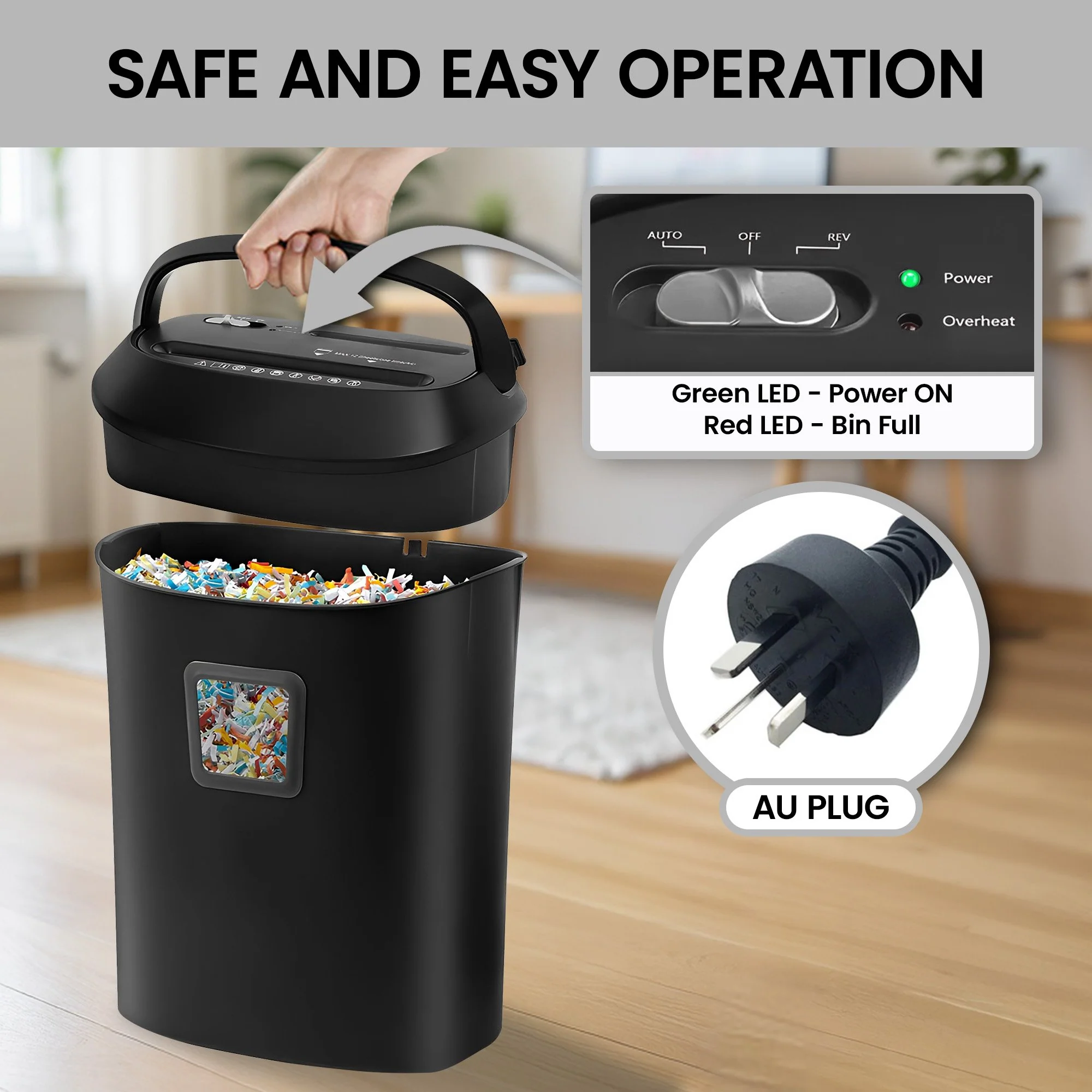 Centurion 12-Sheet Cross-Cut Paper Shredder 25L - Image 9