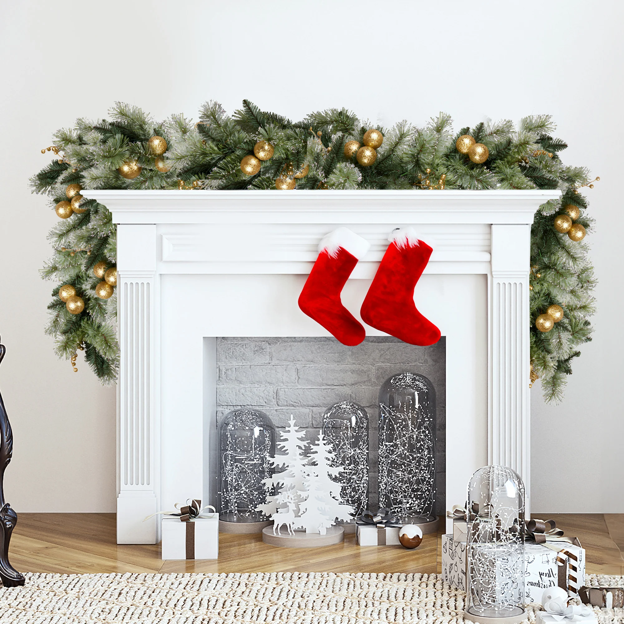 Christabelle 2.7m Christmas Garland with Gold Baubles - Image 6