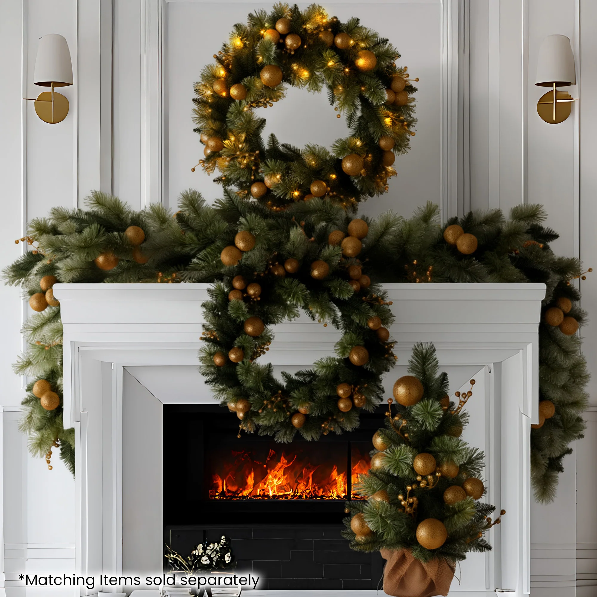Christabelle 2.7m Christmas Garland with Gold Baubles - Image 7