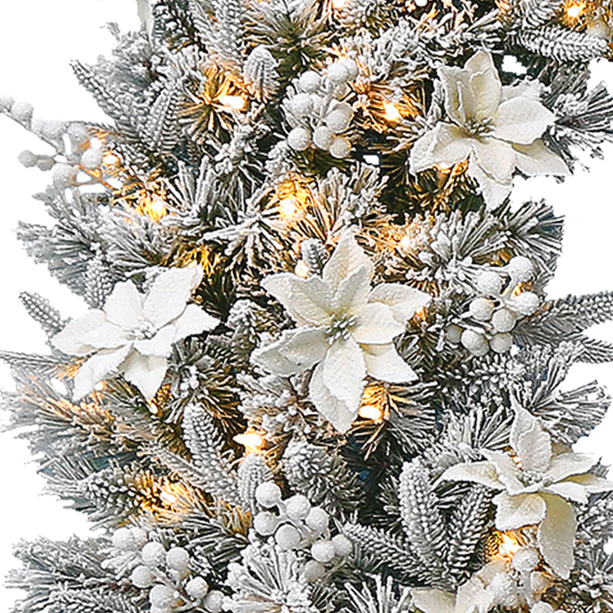 Christabelle 61cm Snow Christmas Wreath Colonial with LED Lights Front Door Decoration Ornament - Image 2