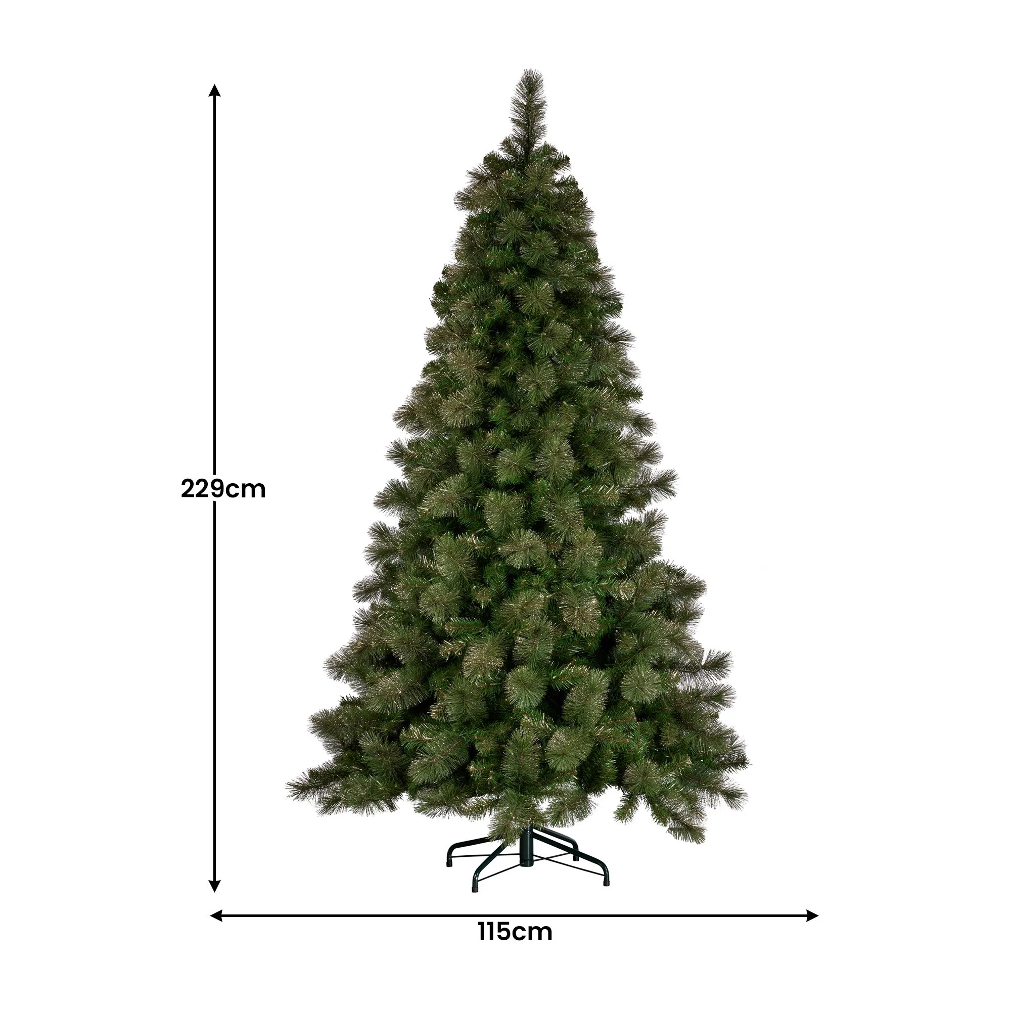 Christabelle 7.5ft Christmas Tree Glittery Gold Pine 650 LED Multi-functional Lights Xmas Decor - Image 3