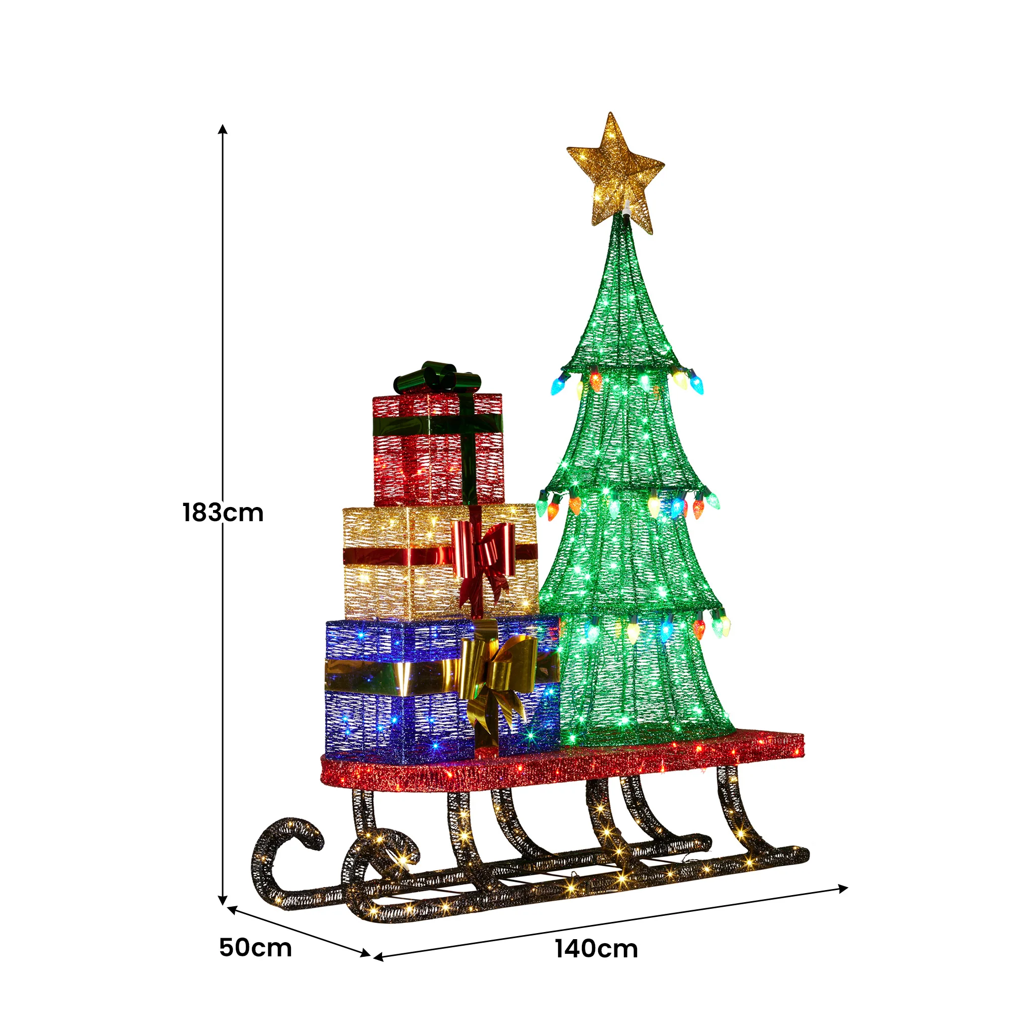 Christabelle Christmas Display Sled with Tree and Presents -  183cm - Image 4