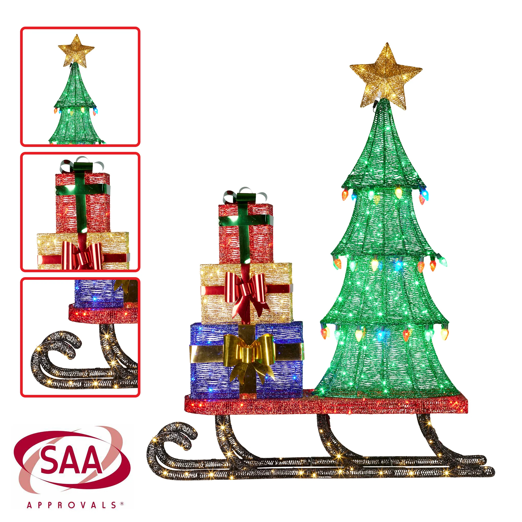 Christabelle Christmas Display Sled with Tree and Presents -  183cm - Image 5