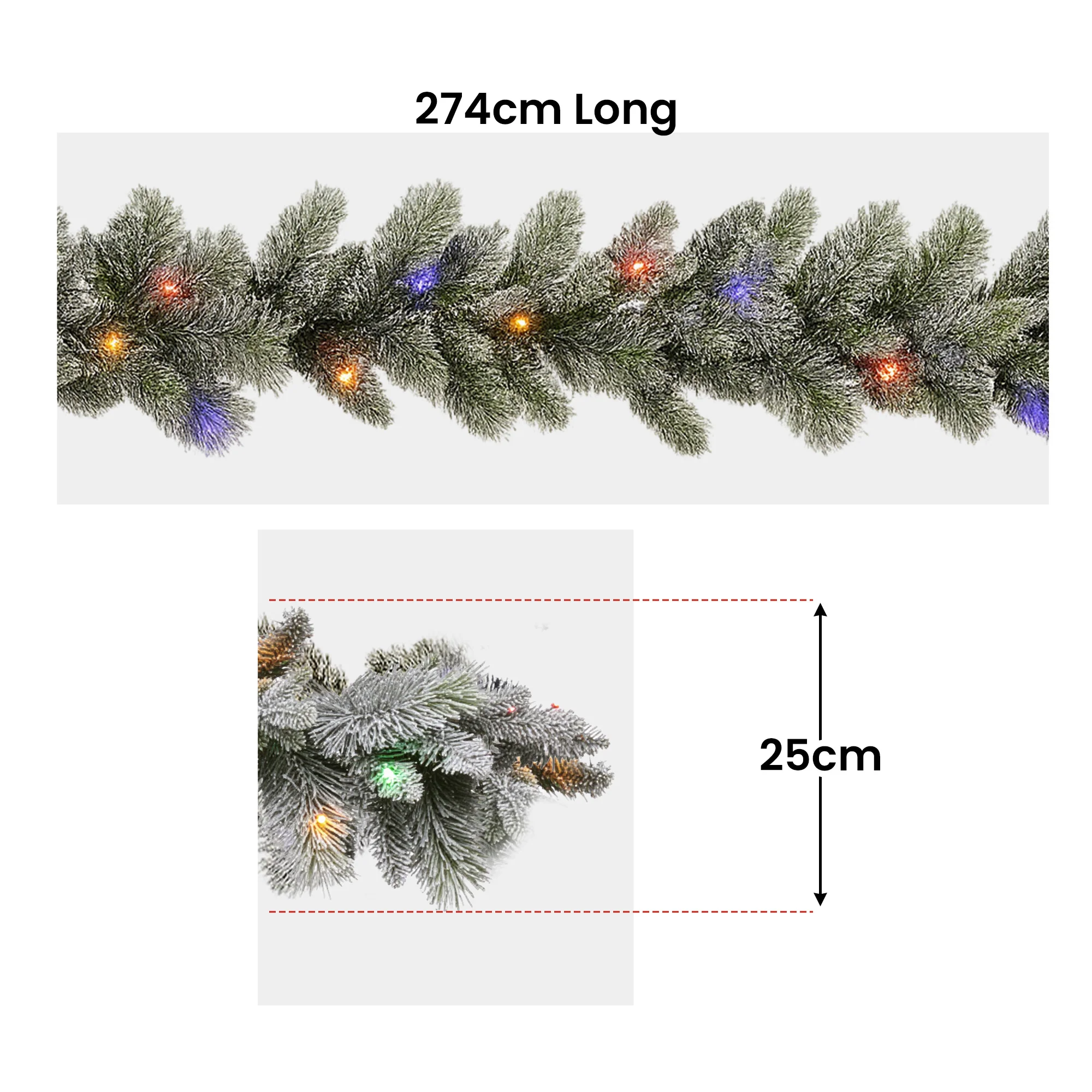 Christabelle Snowy LED Christmas Garland Stamford 2.7m - Image 2