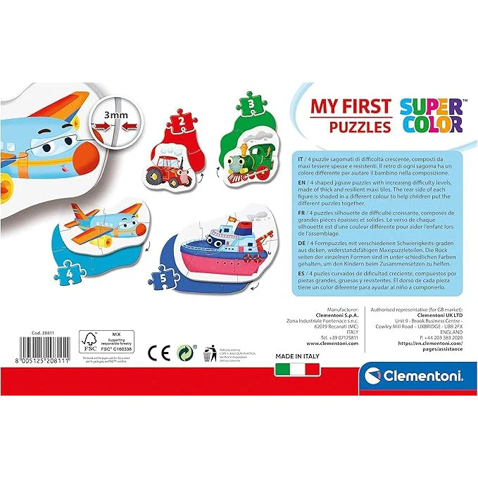 Clementoni My First Puzzles Means of Transport 4 Shaped Puzzles - Image 4