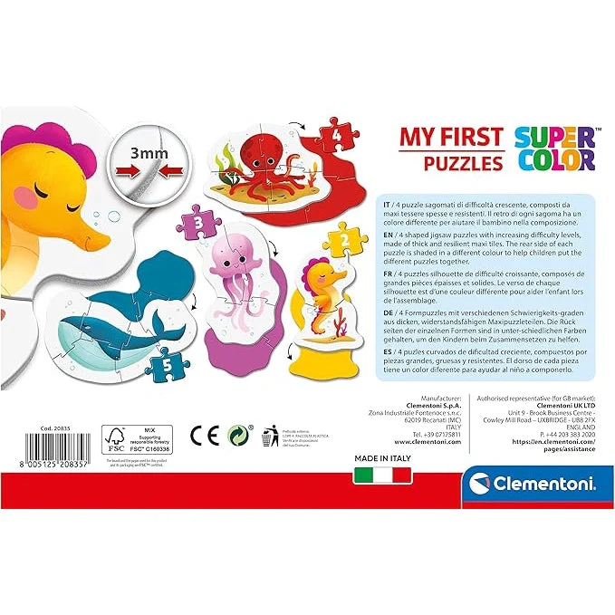 Clementoni My First Puzzles Sea Life 4 Shaped Puzzles - Image 4