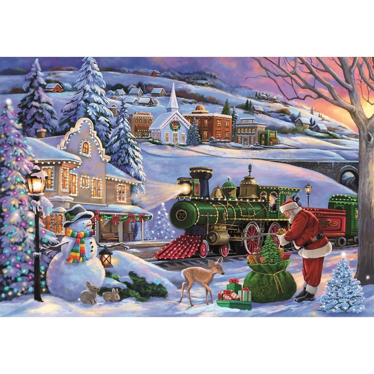 Clementoni Puzzle Christmas Train Poster Included 500-Pieces - Image 2