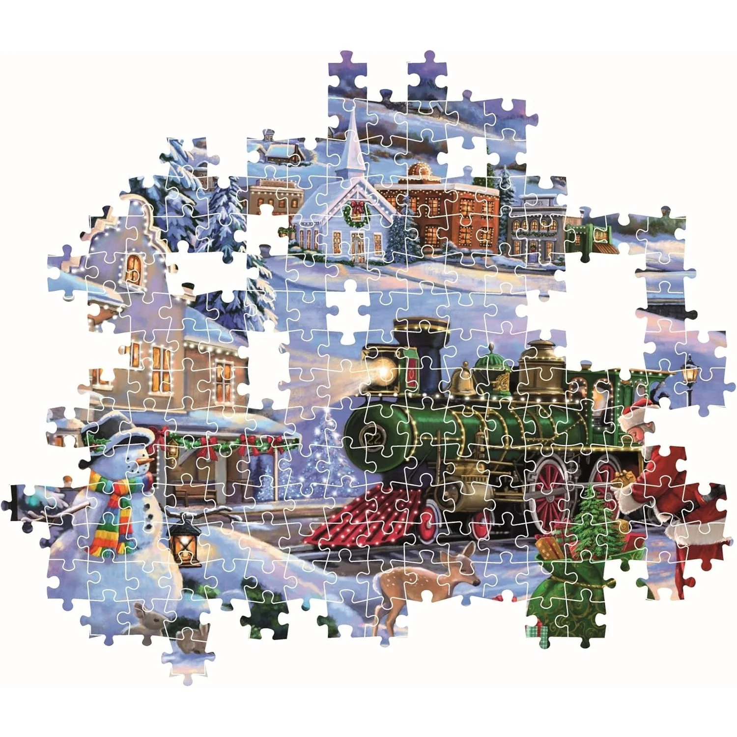 Clementoni Puzzle Christmas Train Poster Included 500-Pieces - Image 3