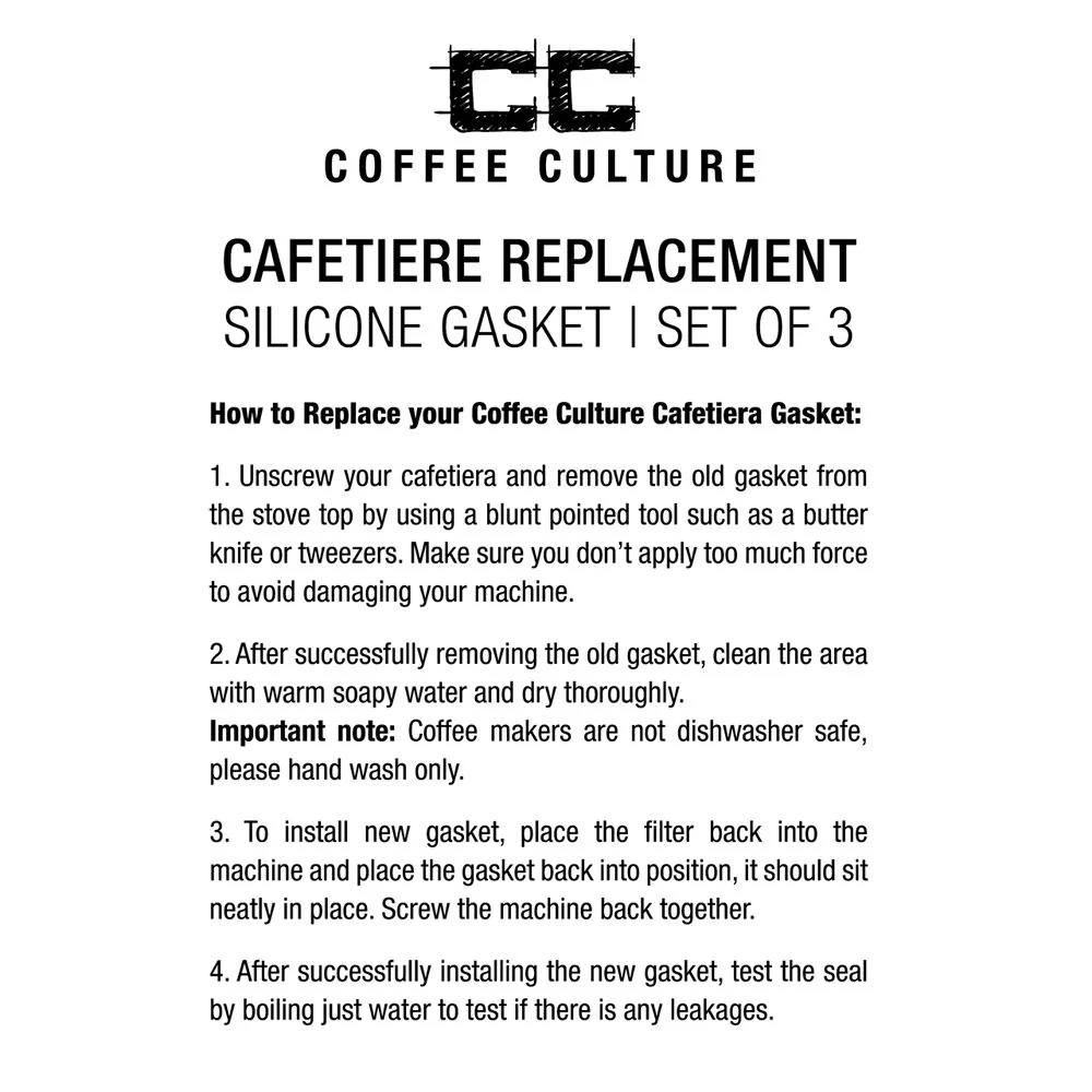 Coffee Culture 9-Cup Silicone Gasket For Stovetop Espresso Cup 3pc (White) - Image 2