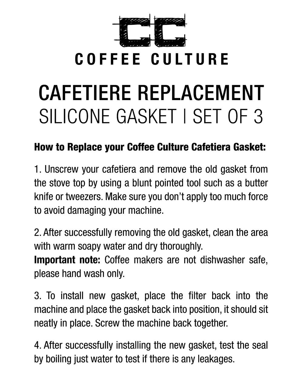 Coffee Culture 9-Cup Silicone Gasket For Stovetop Espresso Cup 3pc (White) - Image 3