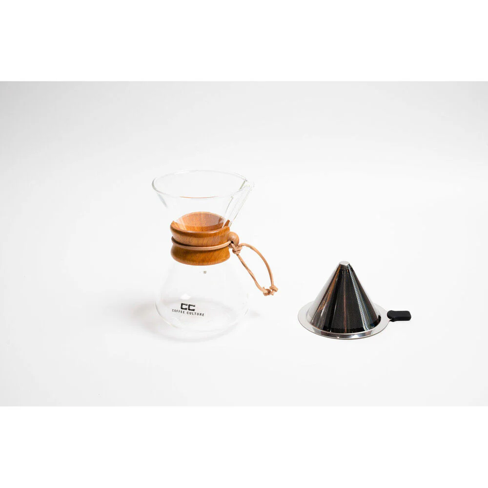 Coffee Culture Pour Over 400ml Glass Coffee Maker Drip Jug with Filter Clear - Image 3