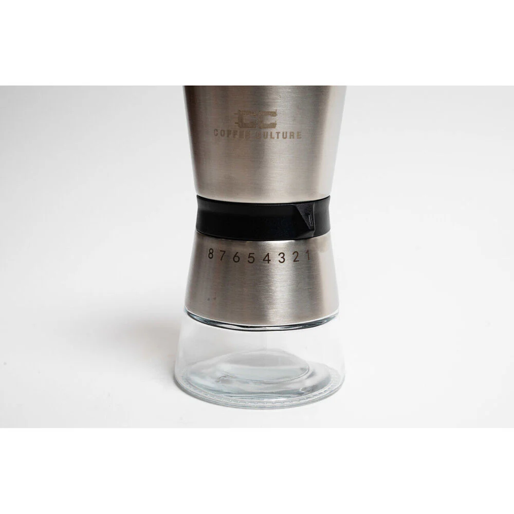 Coffee Culture Premium Stainless Steel Hand Burr Manual Coffee Grinder (Silver) - Image 5