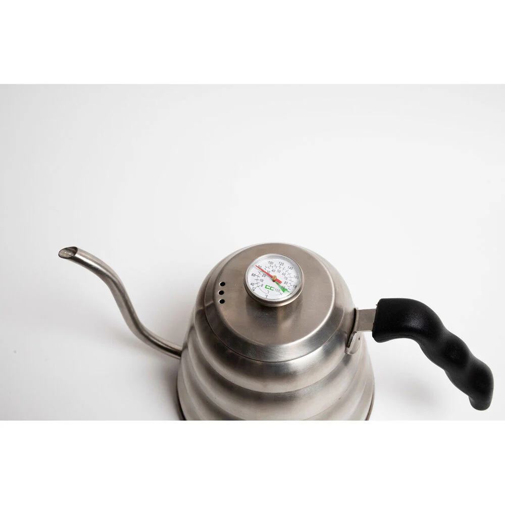 Coffee Culture Stainless Steel 1.2L Goose Neck Kettle with Thermometer (Silver) - Image 5