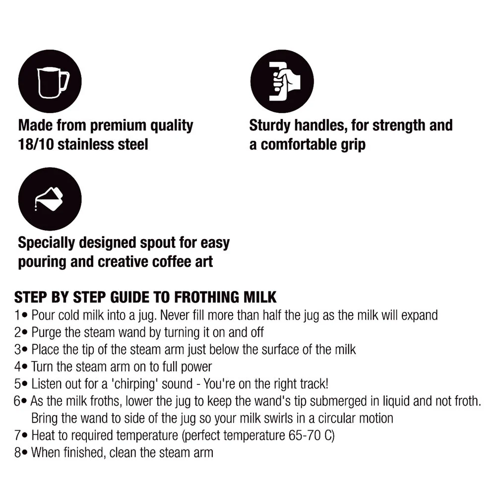 Coffee Culture Stainless Steel 600ml Milk Frothing Jug Container (Silver) - Image 2