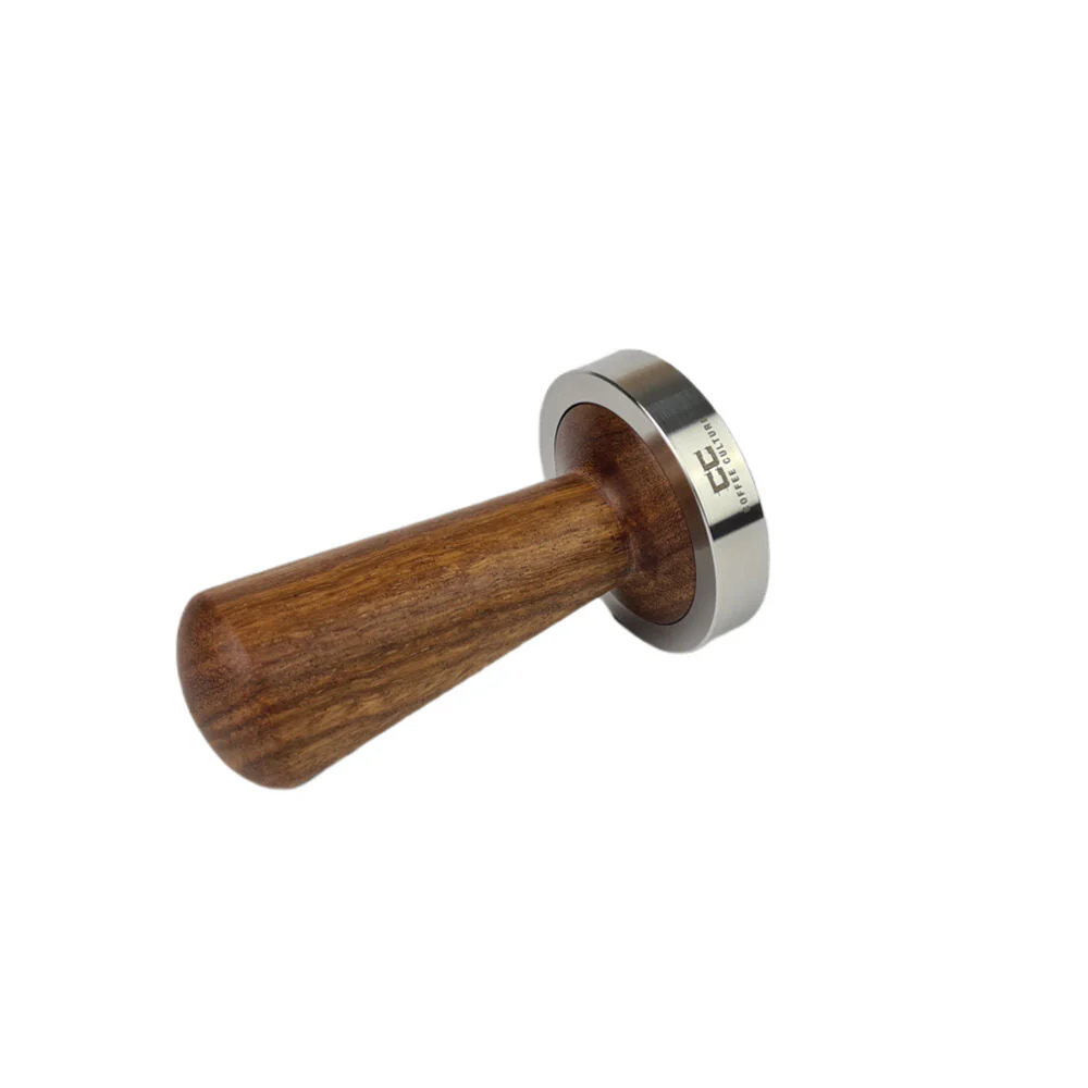 Coffee Culture Stainless Steel Burmese Rosewood Coffee Tamper Flat Base 53mm - Image 2