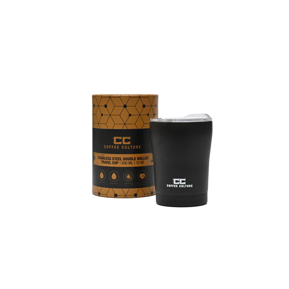 Coffee Culture Stainless Steel Double Wall 350ml Travel Cup (Black) - Image 3