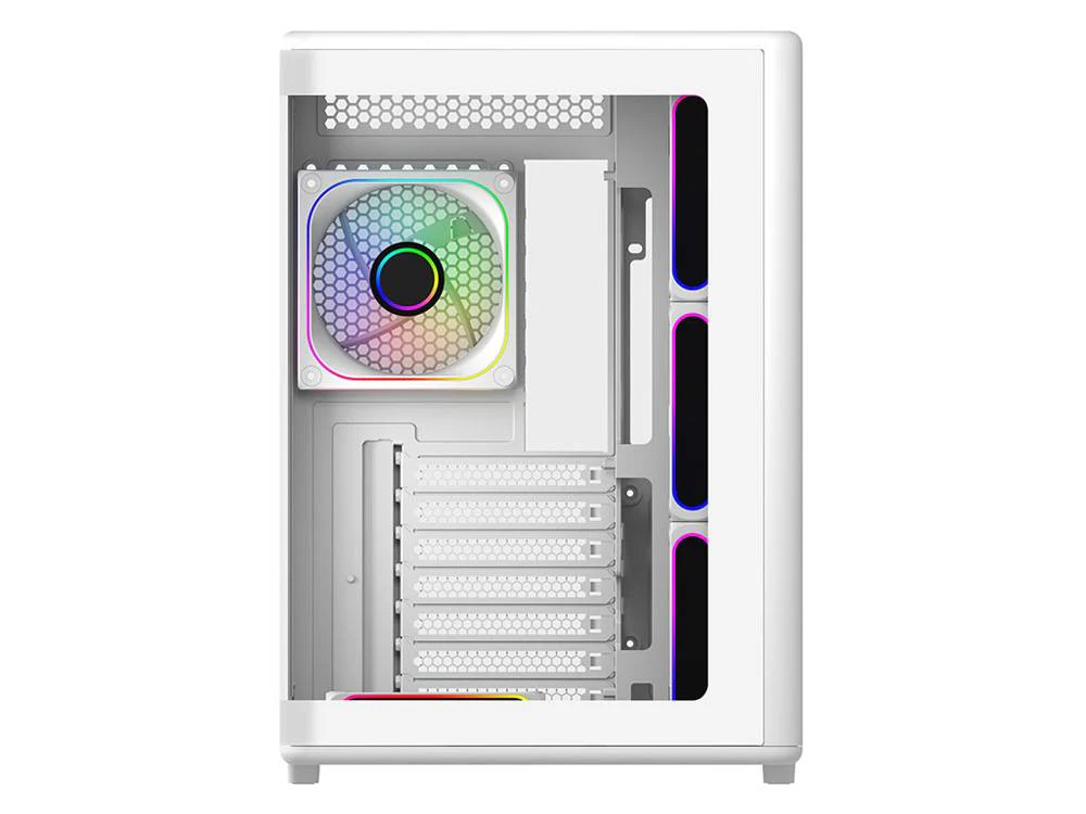 Cooler Master 600 Curved Tempered Glass Dual-Chamber ATX Case - White - Image 3