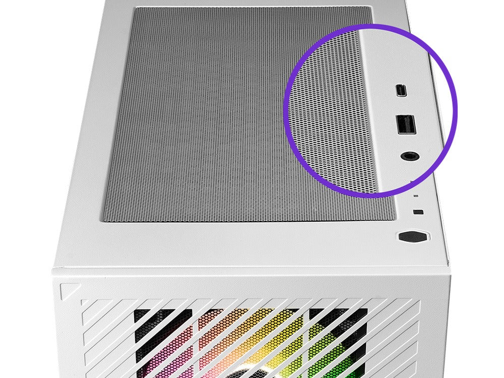Cooler Master Elite 301 Tempered Glass Micro-ATX Case (White) - Image 5