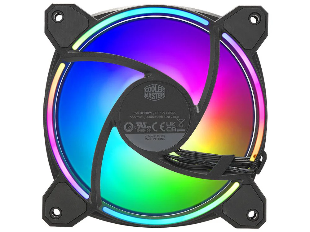 Cooler Master MasterFan MF120 HALO² Dual Loop ARGB PWM Case Fan 3pack (Black) - Image 3