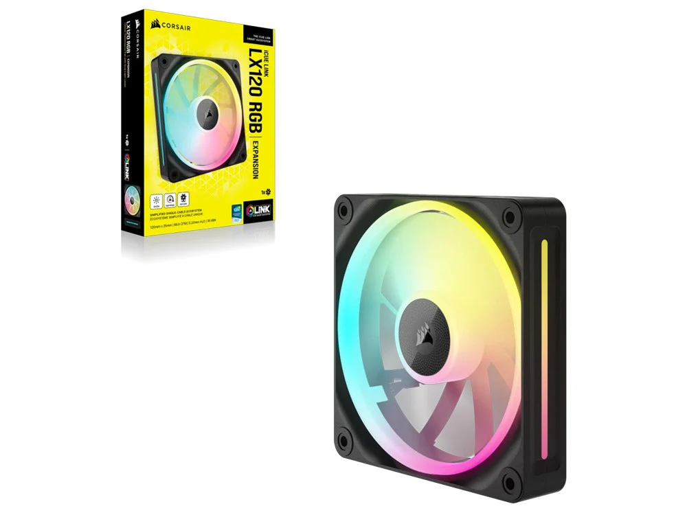 Corsair iCUE LINK LX120 120mm RGB PWM Case Fan - Black (3-Pack) - Image 6