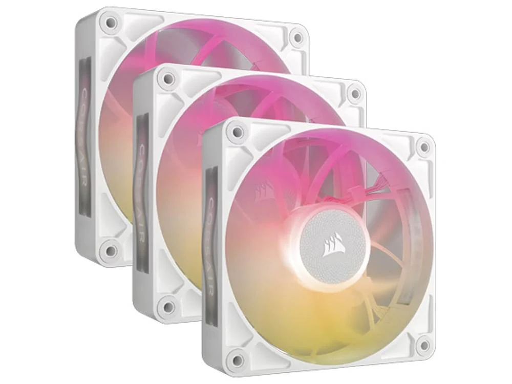 Corsair iCUE LINK RX120 MAX RGB 120mm PWM Thick Fans - White (3-Pack)
