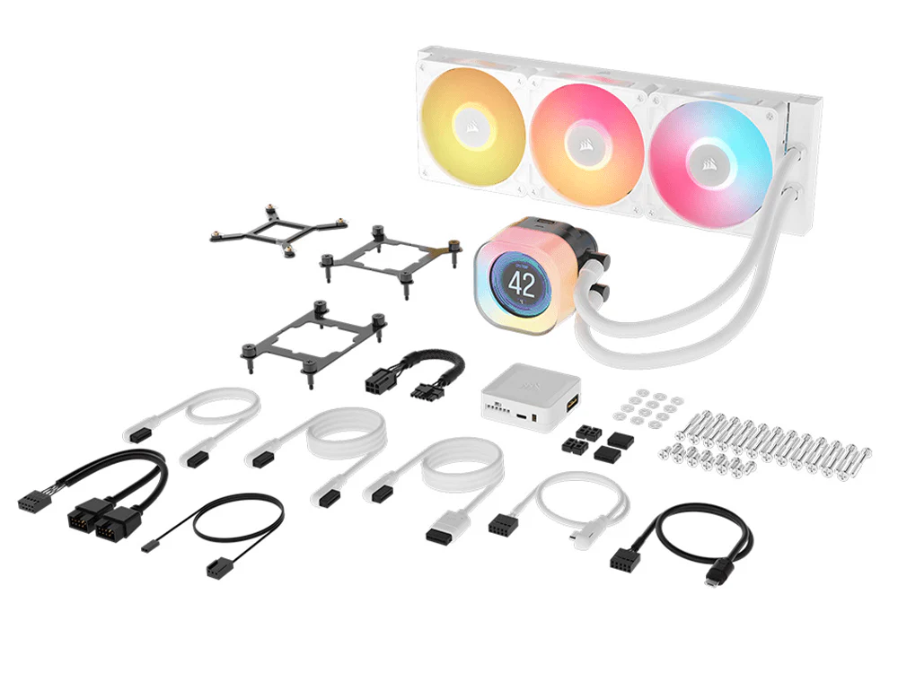 Corsair iCUE LINK TITAN 360 RX LCD 360mm RGB AIO Liquid CPU Cooler - White (CW-9061026-WW) - Image 4