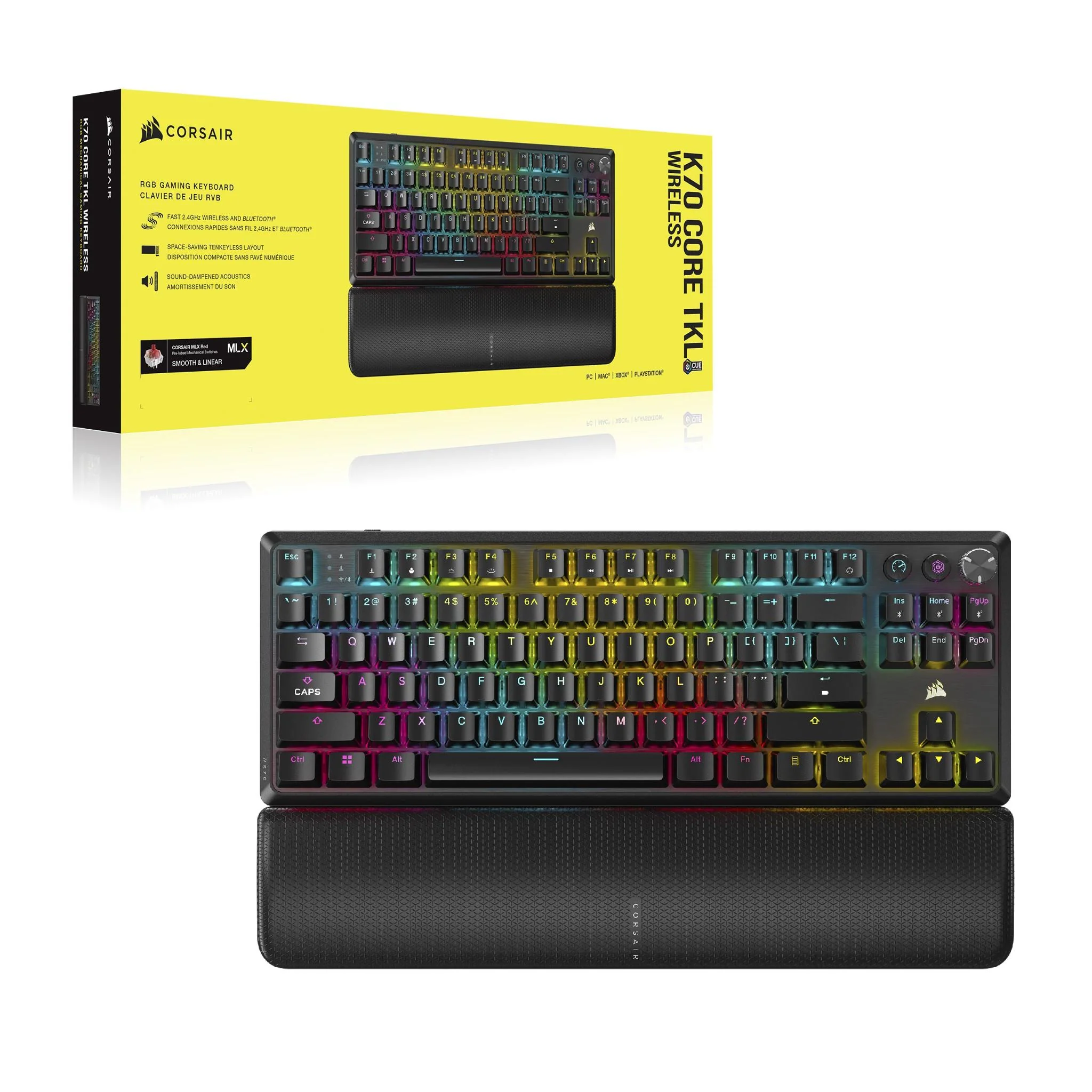 Corsair K70 CORE TKL Wireless Tenkeyless Mechanical Gaming Keyboard (Black) - Image 11