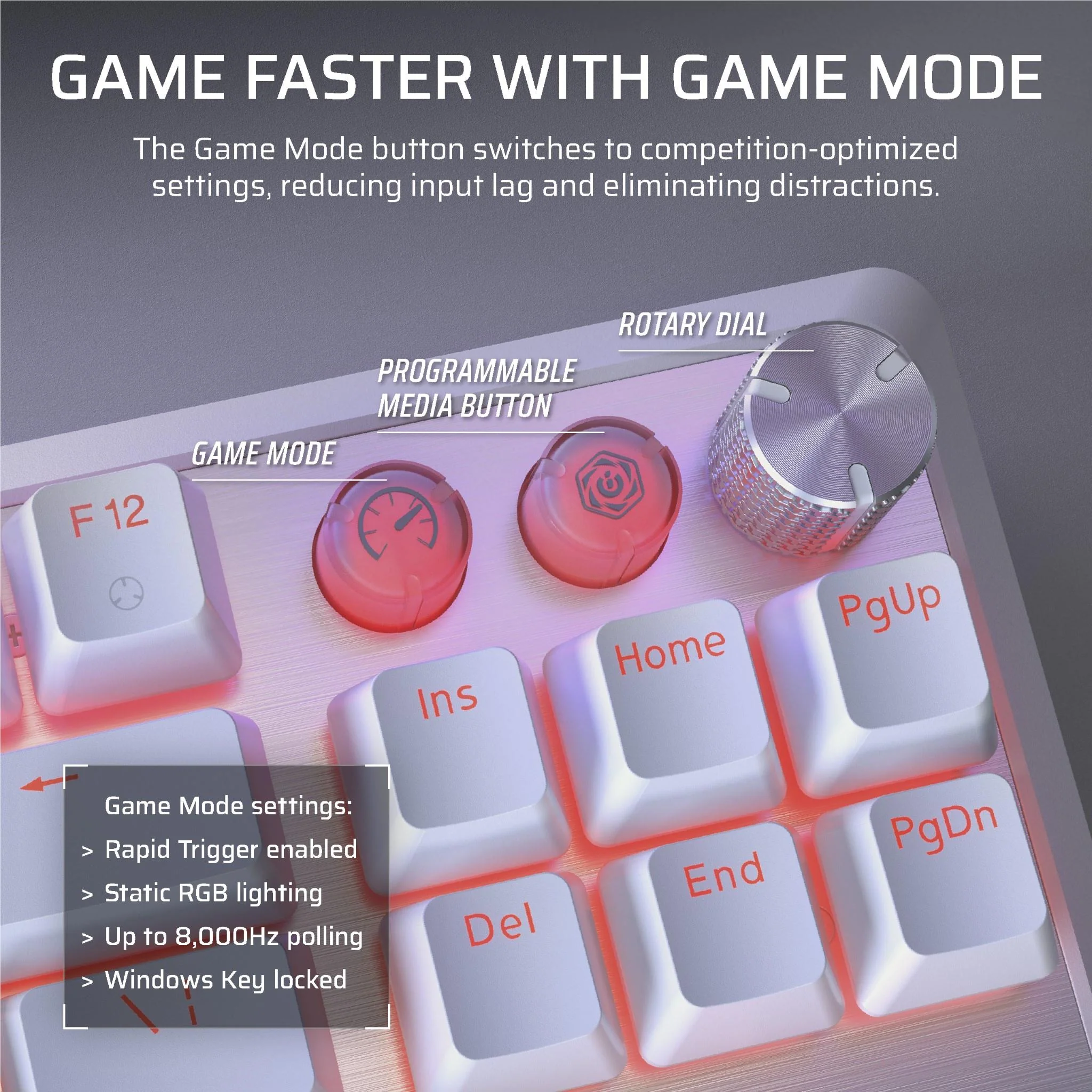 Corsair K70 PRO TKL Tenkeyless Magnetic Mechanical Gaming Keyboard (White) - Image 12