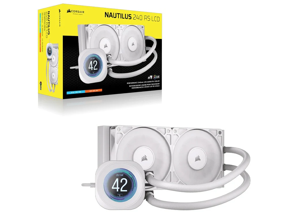 Corsair NAUTILUS 240mm RS LCD Liquid CPU Cooler (White) - Image 2