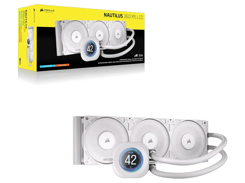 Corsair NAUTILUS 360mm RS LCD Liquid CPU Cooler (White) - Image 2